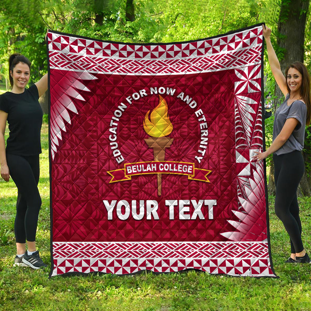 (Custom Personalised) Tonga Beulah College Premium Quilt Simplified Version LT8 Maroon - Polynesian Pride