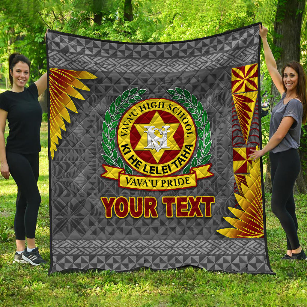 (Custom Personalised) Tonga Vava'u High School Premium Quilt Simplified Version - Grey LT8 Grey - Polynesian Pride