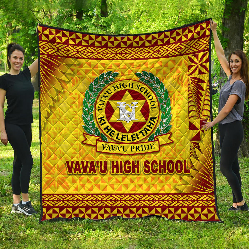 Tonga Vava'u High School Premium Quilt Simplified Version - Gold LT8 Gold - Polynesian Pride