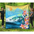 Hawaii Dolphin Plumeria Surfing Polynesian Premium Quilt - Muriel Style - AH Blue - Polynesian Pride