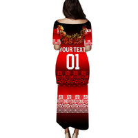 (Custom Personalised) Tonga Emancipation Day Puletaha Dress Independence Day - Fancy Kahoa Heilala Flower - Gradient LT8 - Polynesian Pride