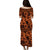 Fiji Hibiscus Festival Puletasi Dress Orange LT6 - Polynesian Pride