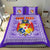 (Custom Personalised) Tonga Pattern Bedding Set Coat of Arms - Purple and White LT4 - Polynesian Pride