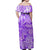 Polynesian Off Shoulder Long Dress Tapa Plumeria Style - Purple LT7 - Polynesian Pride