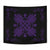 Hawaiian Quilt Maui Plant And Hibiscus Tappestry - Purple Black - AH Wall Tapestry Purple - Polynesian Pride