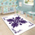 Hawaiian Quilt Maui Plant And Hibiscus Pattern Area Rug - Purple White - AH - Polynesian Pride