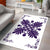 Hawaiian Quilt Maui Plant And Hibiscus Pattern Area Rug - Purple White - AH - Polynesian Pride