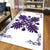 Hawaiian Quilt Maui Plant And Hibiscus Pattern Area Rug - Purple White - AH - Polynesian Pride