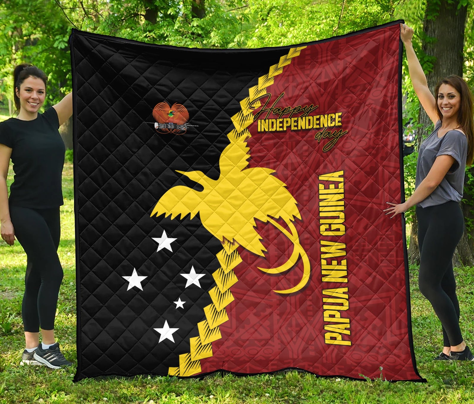 Papua New Guinea Premium Quilt 49th Independence Anniversary - Motu Revareva LT7 Red - Polynesian Pride