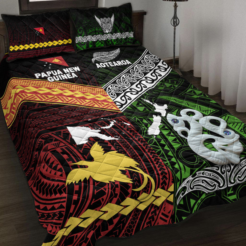 New Zealand And Papua New Guinea Quilt Bed Set Together - Green LT8 Green - Polynesian Pride