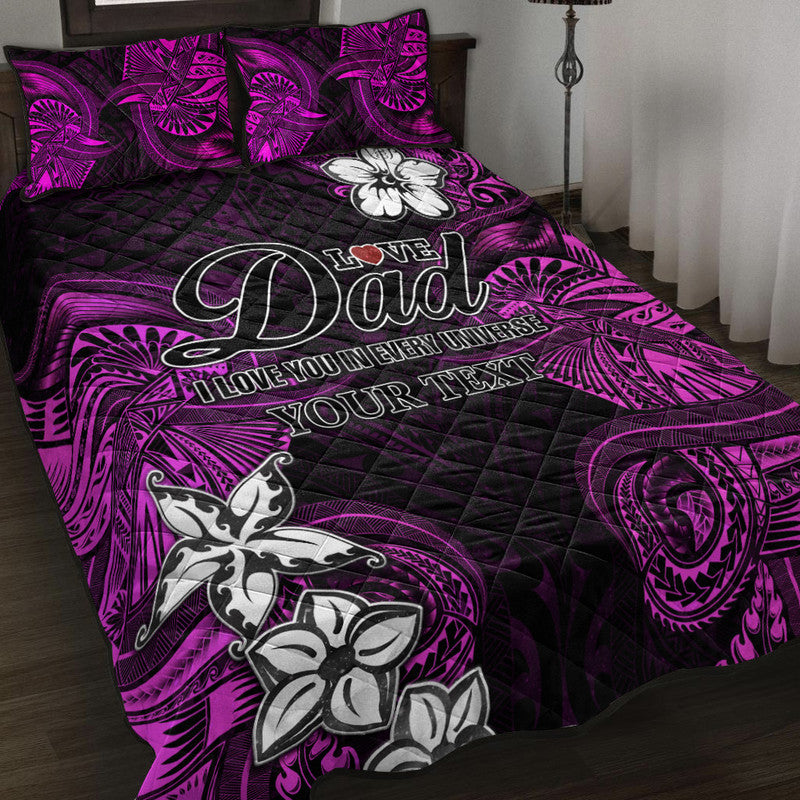 (Custom Personalised) Polynesian Fathers Day Quilt Bed Set I Love You In Every Universe - Pink LT8 Pink - Polynesian Pride