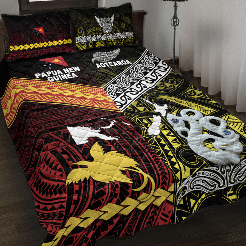 New Zealand And Papua New Guinea Quilt Bed Set Together - Yellow LT8 Yellow - Polynesian Pride