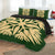 Hawaiian Royal Pattern Quilt Bed Set - Green - A3 Style - Polynesian Pride