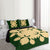 Hawaiian Royal Pattern Quilt Bed Set - Green - D2 Style - AH - Polynesian Pride