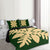 Hawaiian Royal Pattern Quilt Bed Set - Green - D1 Style - AH - Polynesian Pride