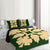 Hawaiian Royal Pattern Quilt Bed Set - Green - C1 Style - AH - Polynesian Pride