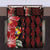 Tonga Quilt Bed Set Diamond Style Mix Hibiscus - Black LT7 - Polynesian Pride