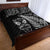 New Zealand Haka Rugby Maori Quilt Bed Set Silver Fern Vibes - Black LT8 - Polynesian Pride