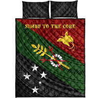 (Simbu To The Core) Papua New Guinea Simbu Quilt Bed Set Flag Vibes LT8 Queen 200cm x 230cm Black - Polynesian Pride