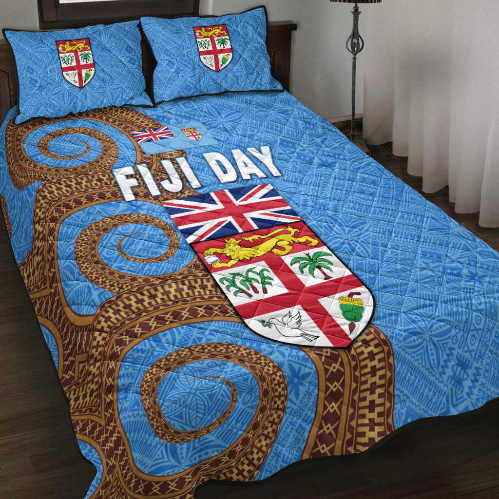 Fiji Day Quilt Bed Set Independence Anniversary Simple Style LT8 Blue - Polynesian Pride