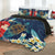 Hawaiian Turtle Hibiscus Polynesian Quilt Bed Set - Blue - Edna Style - AH - Polynesian Pride