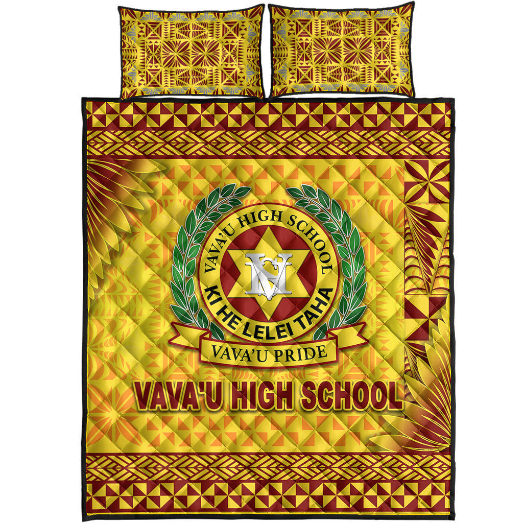 Tonga Vava'u High School Quilt Bed Set Simplified Version - Gold LT8 - Polynesian Pride