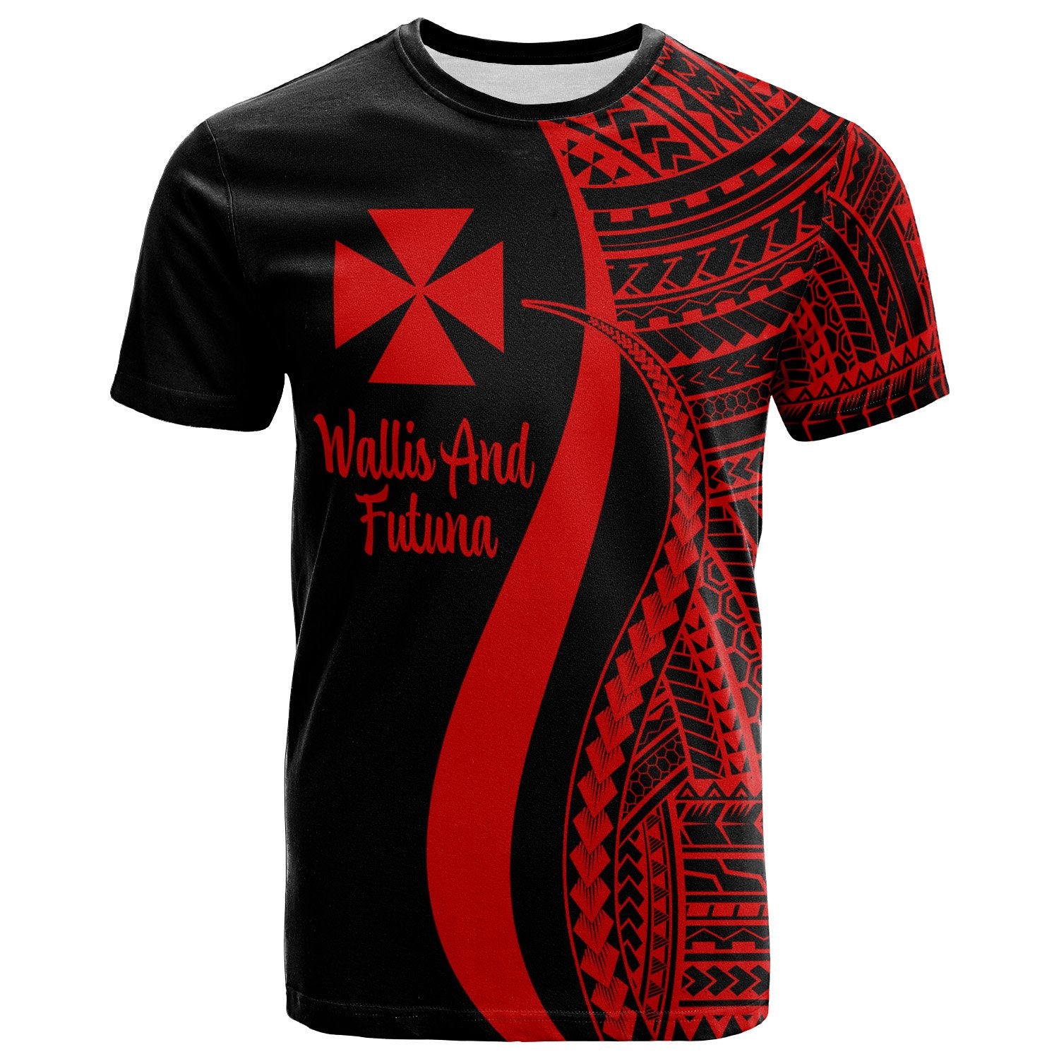 Wallis and Futuna T Shirt Red Polynesian Tentacle Tribal Pattern Unisex Red - Polynesian Pride