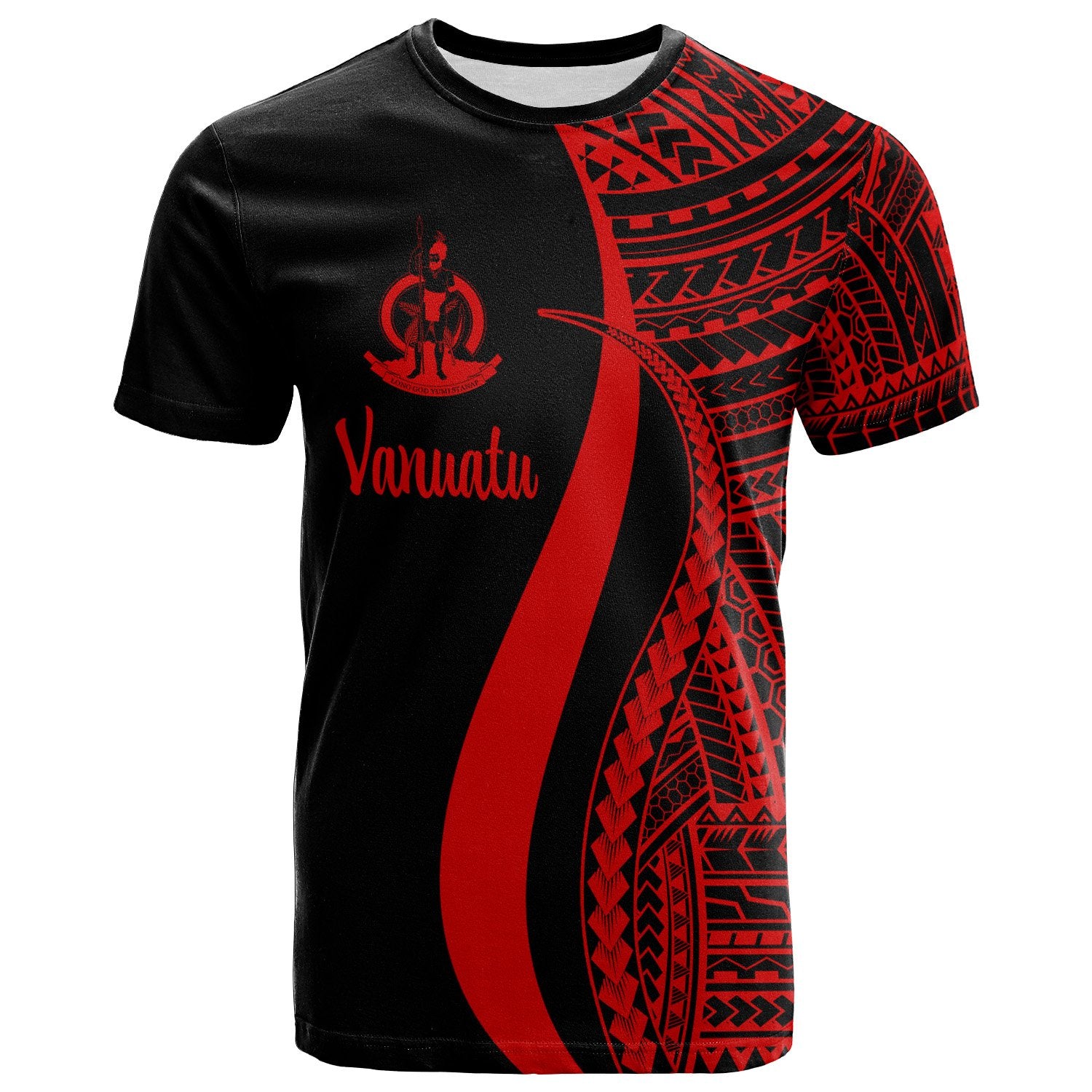 Vanuatu T Shirt Red Polynesian Tentacle Tribal Pattern Unisex Red - Polynesian Pride