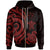 Fiji Polynesian Zip up Hoodie Red Tentacle Turtle Crest Unisex Red - Polynesian Pride