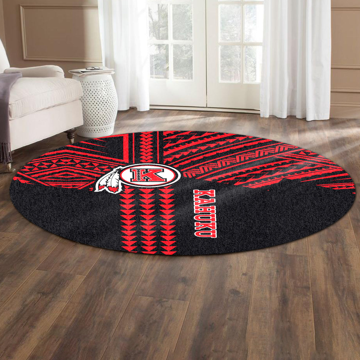 Kahuku Passionate Round Carpet Hawaii High & Intermediate School LT13 - Polynesian Pride