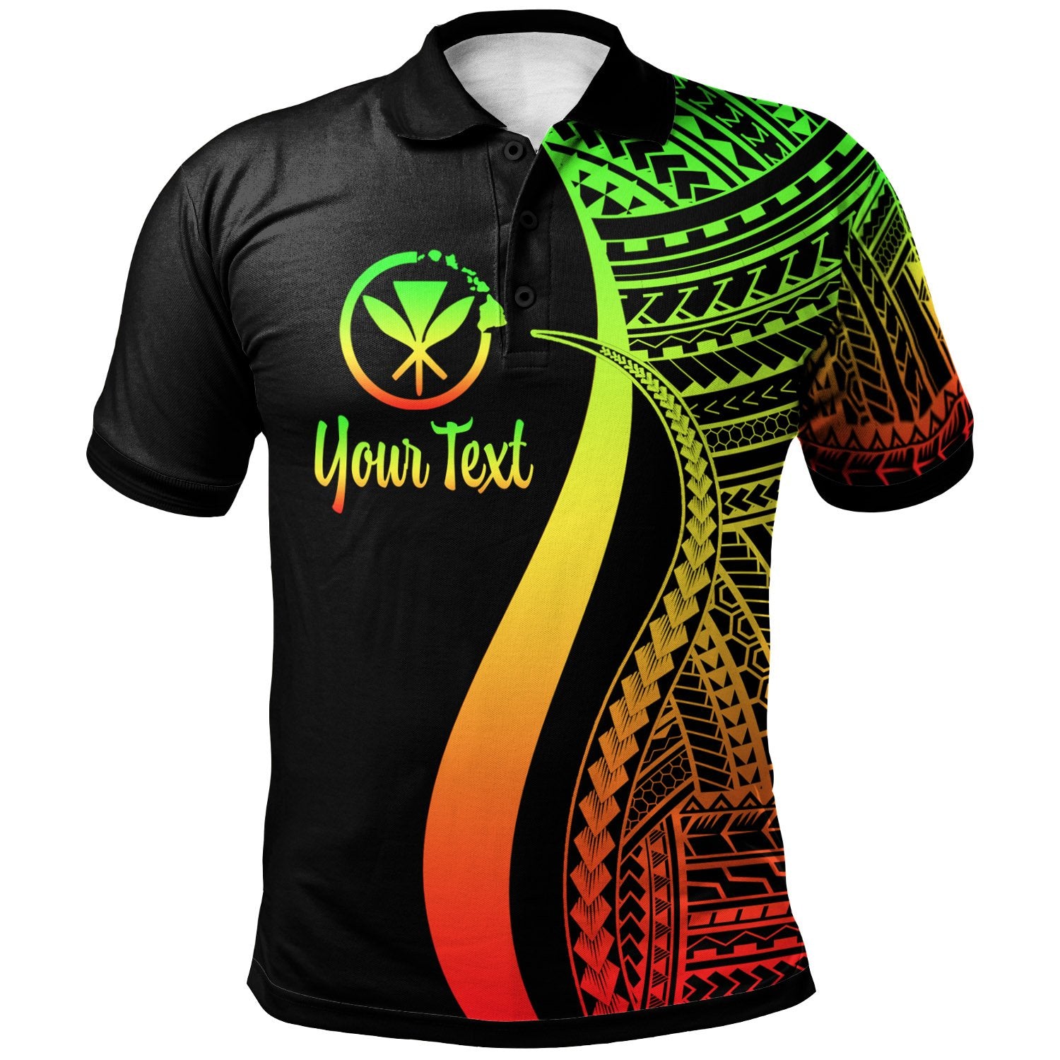 Hawaii Custom Polo Shirt Reggae Polynesian Tentacle Tribal Pattern Unisex REGGAE - Polynesian Pride