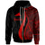 Tokelau Custom Zip up Hoodie Red Tentacle Tribal Pattern Unisex Red - Polynesian Pride