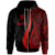 Tuvalu Custom Zip up Hoodie Red Tentacle Tribal Pattern Unisex Red - Polynesian Pride