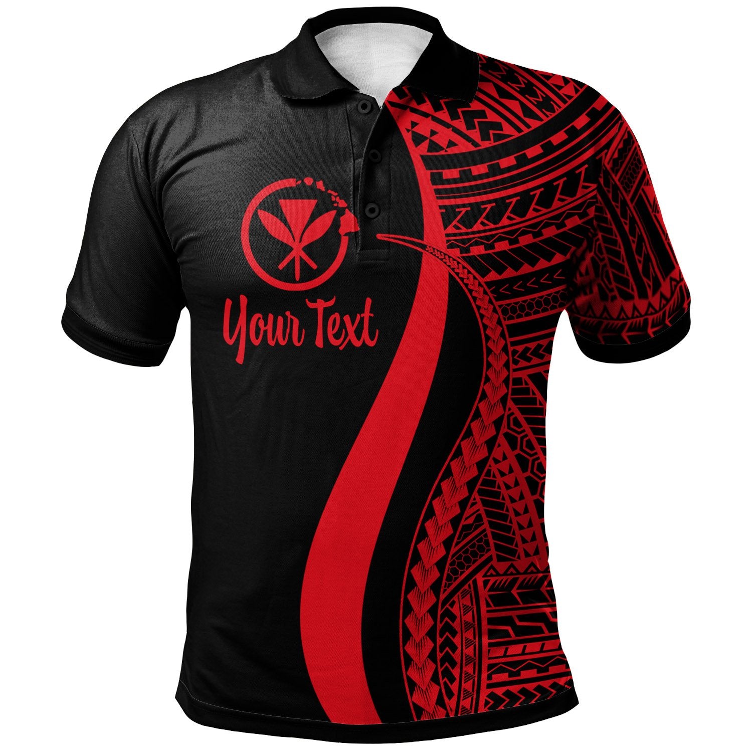 Hawaii Custom Polo Shirt Red Polynesian Tentacle Tribal Pattern Unisex RED - Polynesian Pride