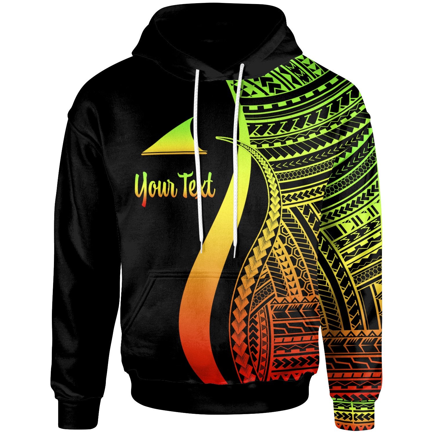 Tokelau Custom Hoodie Reggae Tentacle Tribal Pattern Unisex Reggae - Polynesian Pride