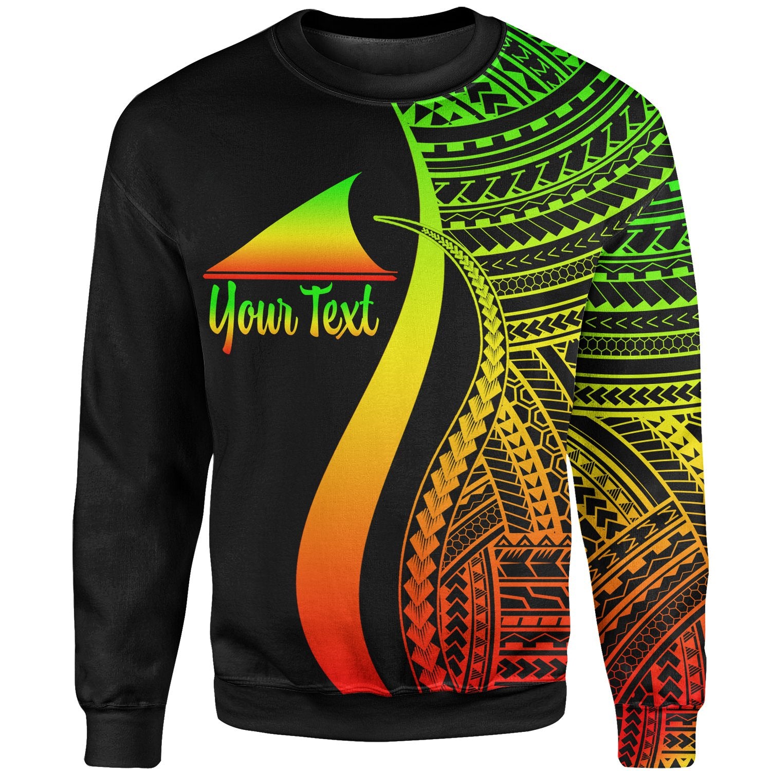 Tokelau Custom Personalised Sweatshirt - Reggae Polynesian Tentacle Tribal Pattern Unisex Reggae - Polynesian Pride