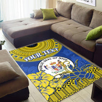 (Custom Personalised) Niue Hiapo Area Rug Rock of Polynesia Tapa Niuean Crab Happy Day LT13 - Polynesian Pride