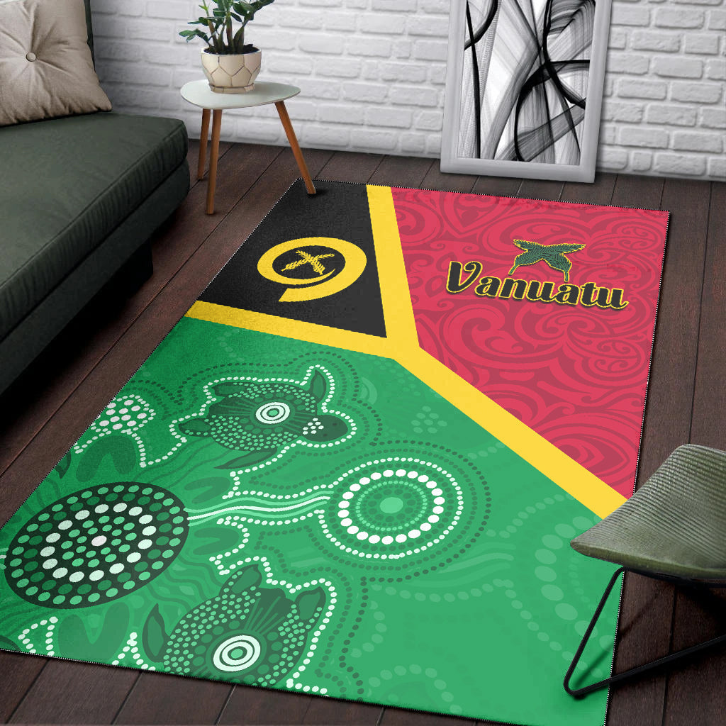 Vanuatu Area Rug Aboriginal Turtle Mix Sand Drawing LT13 - Polynesian Pride
