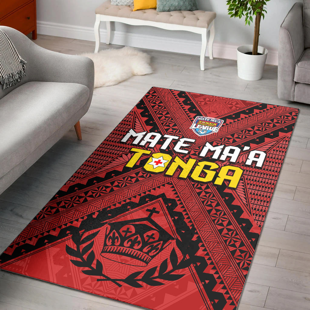 Tonga Rugby MMT Area Rug Ngatu Mate Maa Tonga Simple LT13 Red - Polynesian Pride