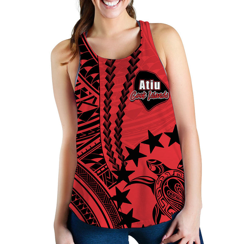 Cook Islands Atiu Polynesian Women Tank Top LT6 Red - Polynesian Pride