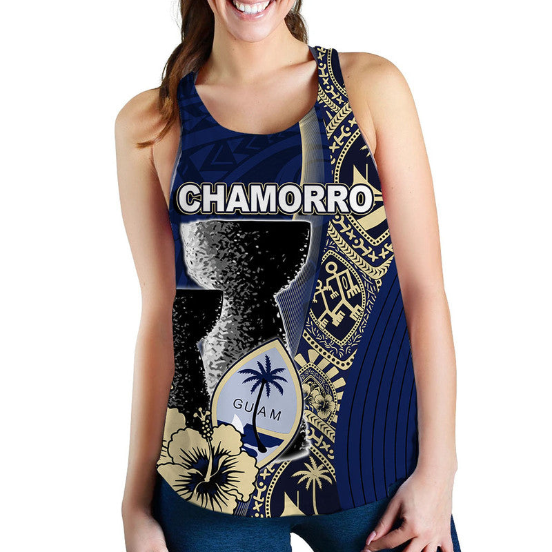 Guam Chamorro Women Tank Top Blue Style LT6 Blue - Polynesian Pride