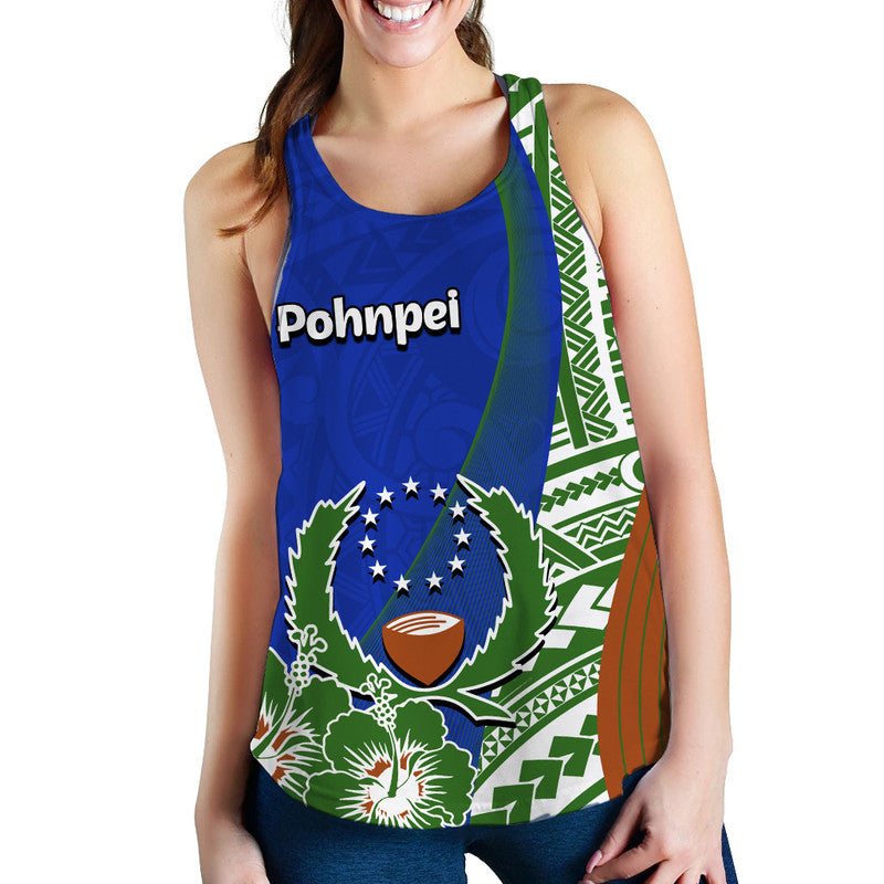 Pohnpei Of Micronesia Women Tank Top Vibe Style LT6 Blue - Polynesian Pride