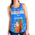 Hawaii Christmas Women Racerback Tank Santa Claus Surfing Simple Style - Blue LT8 - Polynesian Pride