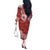 Polynesian Long Sleeves Long Dress Tapa Plumeria Style - Red LT7 - Polynesian Pride