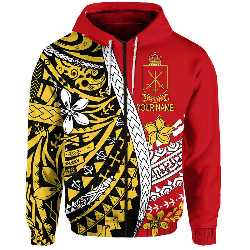 Custom Tonga Terra Marique Hoodie Red Polynesian Minimalist Style LT9 Zip Hoodie Red - Polynesian Pride