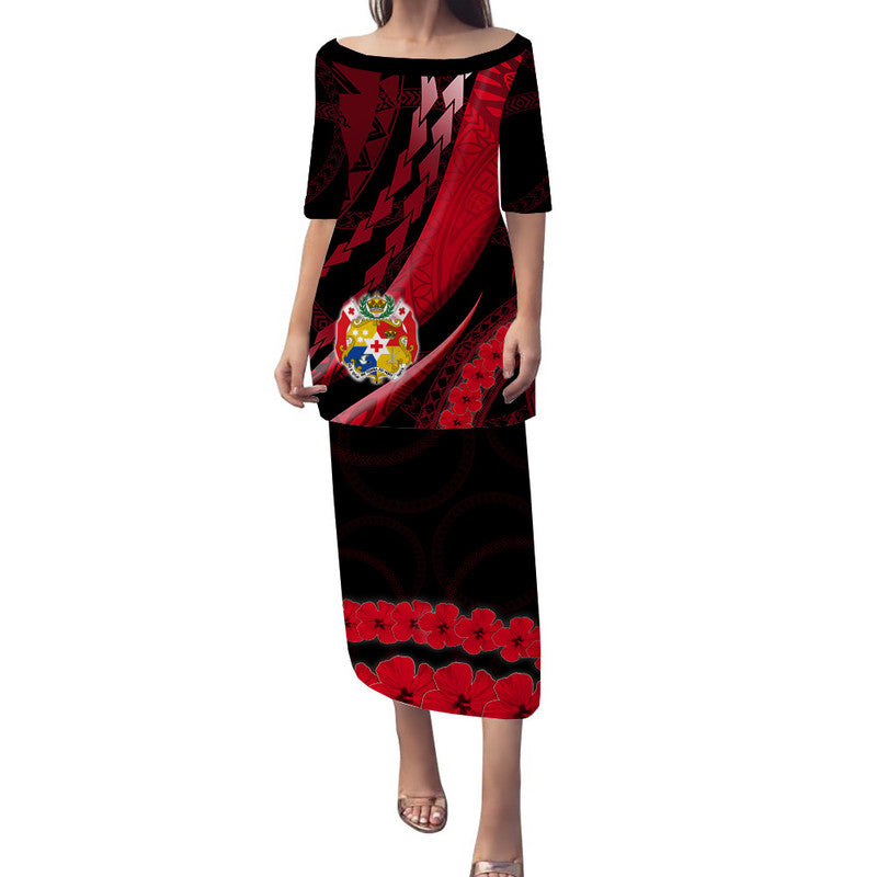 Tonga Puletaha Dress Artsy Red Style LT9 Red - Polynesian Pride