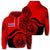 Hawaii Coat of Arms Hoodie Waveshape Style Red Unisex Art - Polynesian Pride