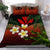 (Custom) Kanaka Maoli (Hawaiian) Quilt Bed Set, Polynesian Plumeria Banana Leaves Red Personal Signature King Red - Polynesian Pride