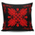 Hawaiian Quilt Maui Plant And Hibiscus Pattern Pillow Covers - Red Black - AH One Size Red - Polynesian Pride