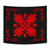 Hawaiian Quilt Maui Plant And Hibiscus Tappestry - Red Black - AH Wall Tapestry Red - Polynesian Pride